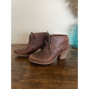 Leather Clarks Heeled Boots